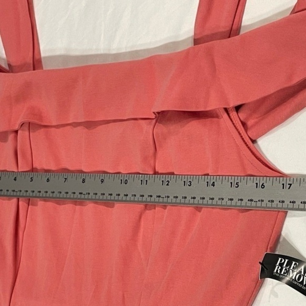 NWT New York‎ & Company Jumpsuit Medium Coral Ruffle Sleeve Tie Waist Career - Picture 7 of 11